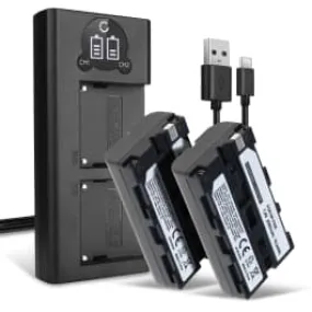 2x NP-F550 F330 F750 accu voor Sony VX1000 VX2000 VX2100 HDR-FX1 FX7 FX1000 PD150 PD170 - 2600mAh + Dubbele Oplader vervangende 