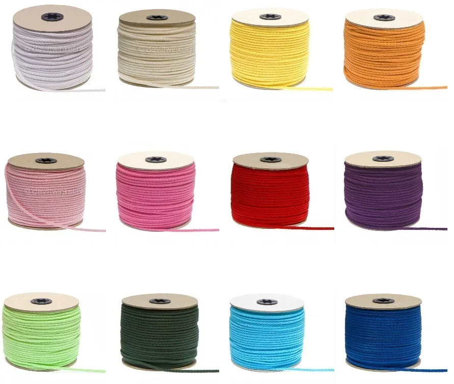 3mm Elastisch Touw - Wit - 50 meter op rol
