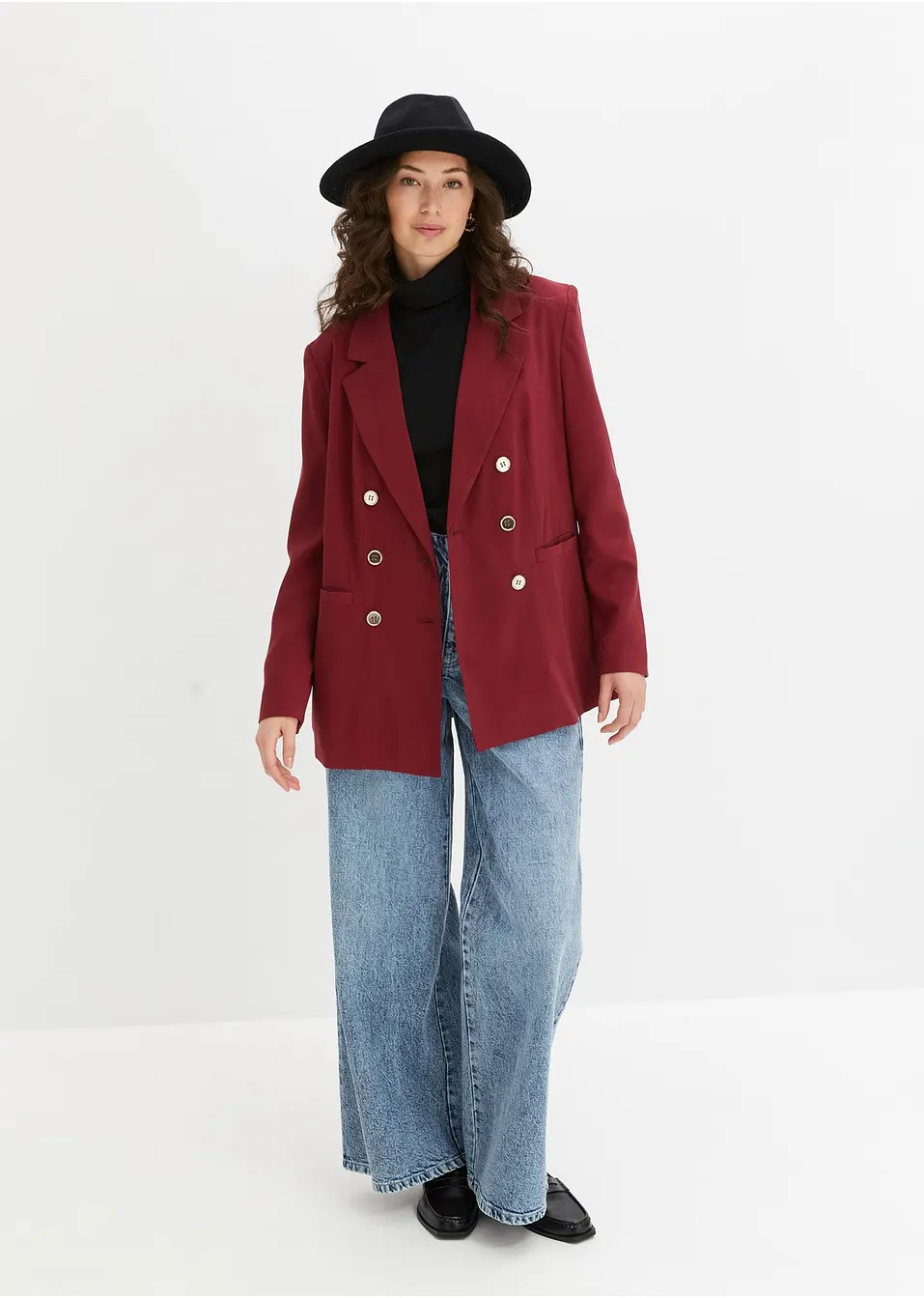 Blazer met dubbele knopen en viscose   