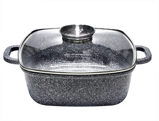 EB-8015 Edënbërg Stonetec Line - Luxe Aluminium Kookpan/Braadpan met Deksel - Ø 22 cm  887 STUKS