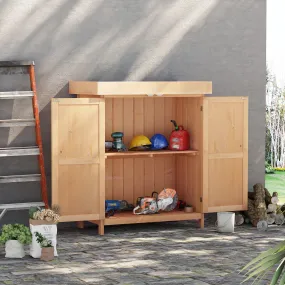 Gardenkastapparaat Kastapparaat Schoon met een dubbele deur, apparaathuis met 2 compartimenten weerbestendig FIR WOOD Natuur 74 