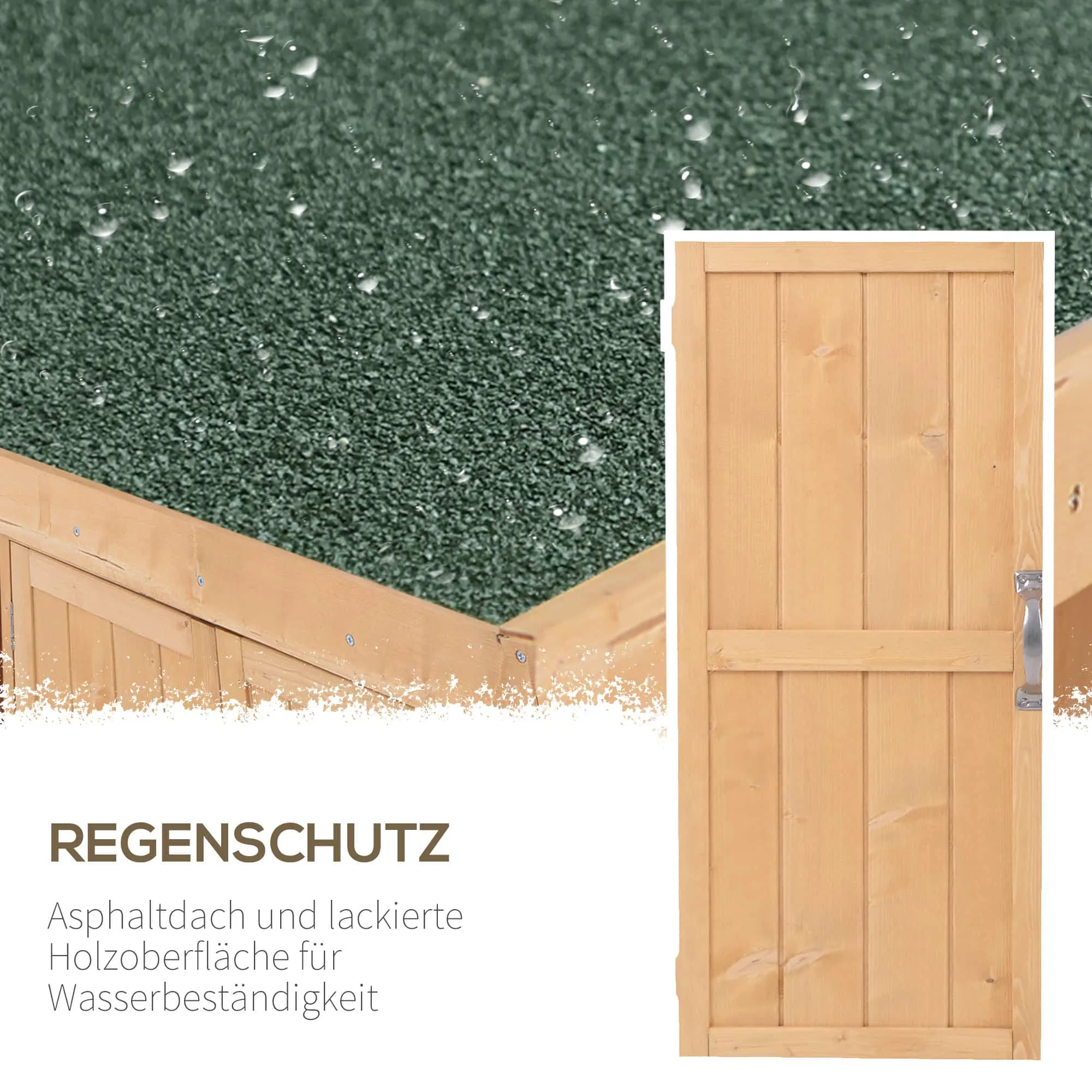 Gardenkastapparaat Kastapparaat Schoon met een dubbele deur, apparaathuis met 2 compartimenten weerbestendig FIR WOOD Natuur 74 