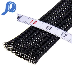 Gevlochten isolatiekous zwart Ø 10-20mm (50m rol)