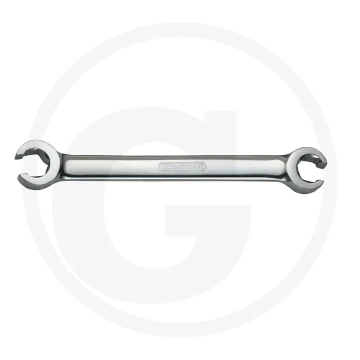 Ks tools chromeplus® dubbele ringsleutel, open, gebogen, 9x11 mm - 6-kant, din 3118, maulstellung 15° abgewinkelt
