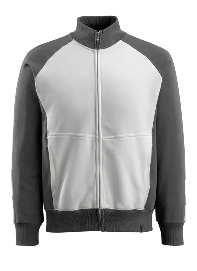 MASCOT® Amberg Sweatshirt met ritssluiting Wit/Donkerantraciet maat M