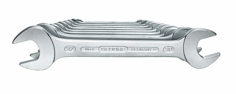 SET DUBBELE STEEKSLEUTELS 6-100 10-DELIG SW6-32 MM CHROOM-VANADIUMSTAAL VERCHROOMD(NL+BE)